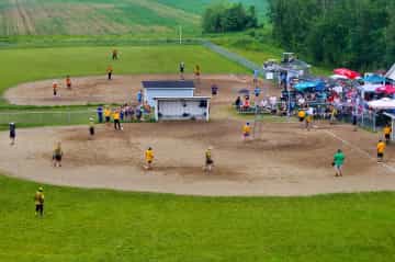 Aerial baseball photo at Camping Mon Repos